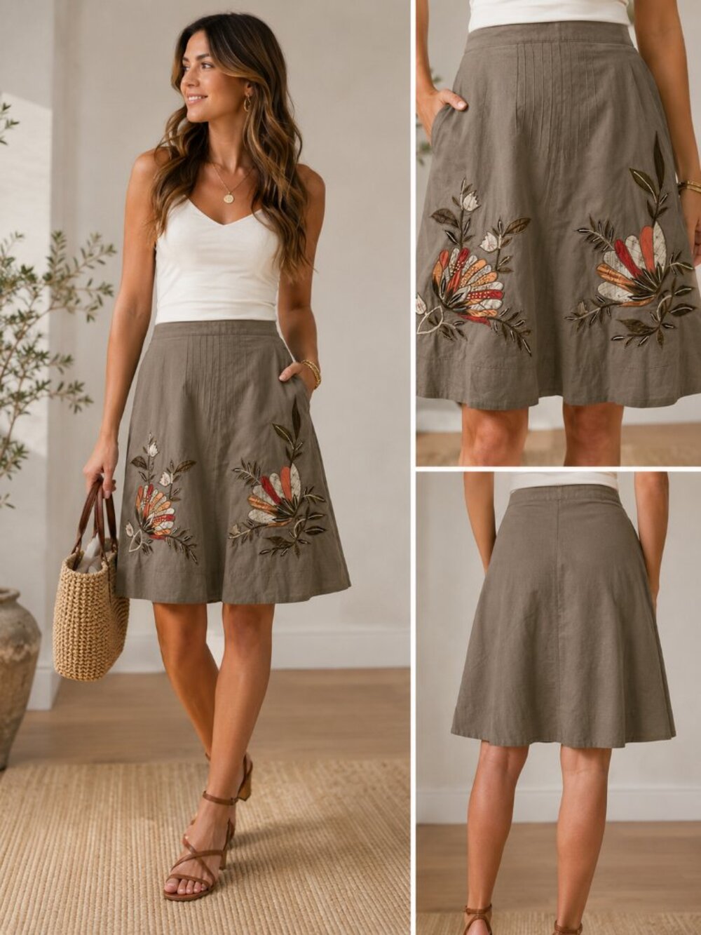 BCBGMaxAzria  Vintage Embellished Skirt